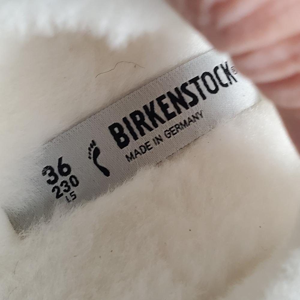 Birkenstock Arizona Womens Slides Sandals Sz 5 Narrow Mink Shearling Suede - Picture 5 of 12